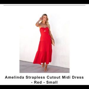 Never been worn Red Strapless Dress
